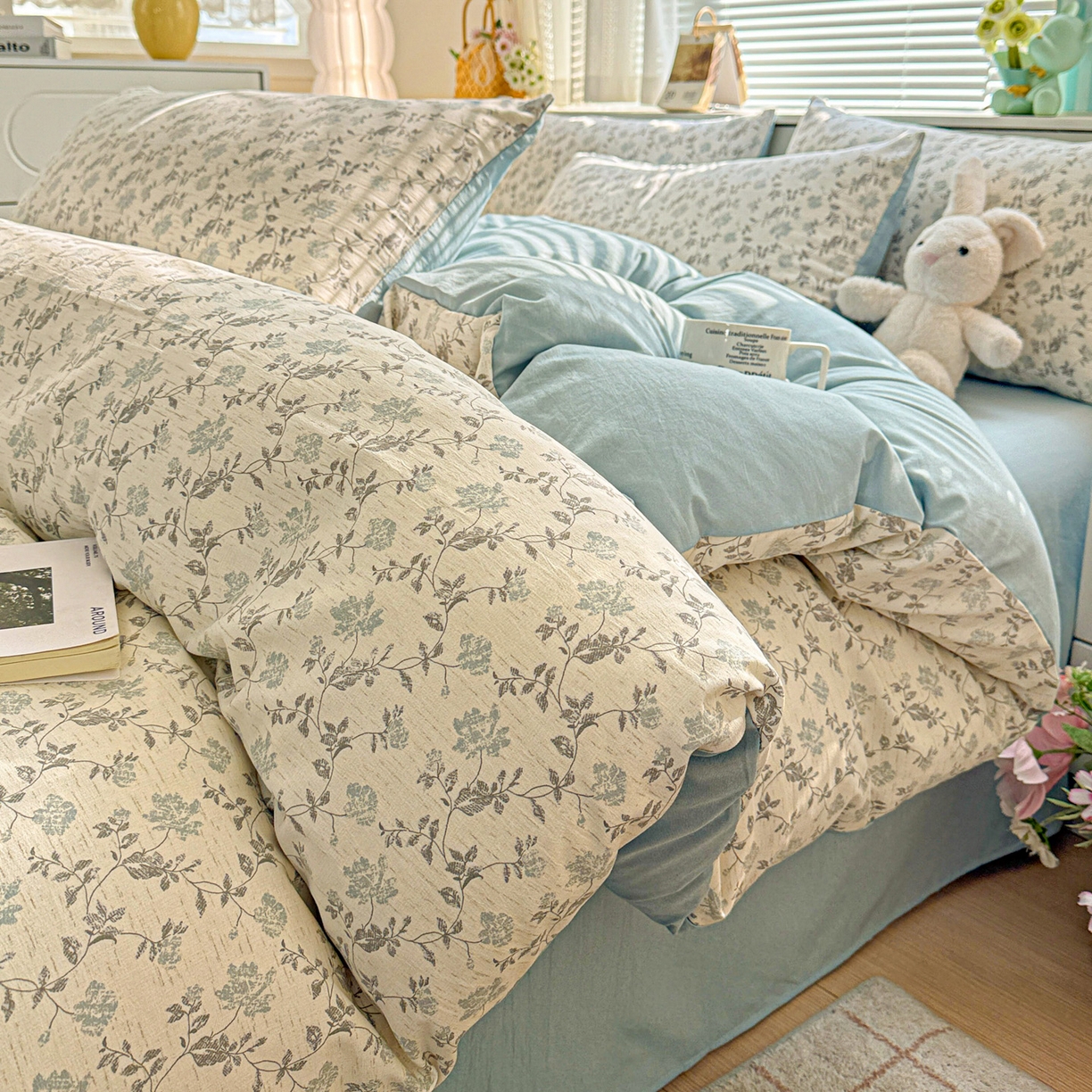 91家纺网 家纺一手货源 找家纺 （总）名品家纺 2026新款软糯小露麻棉麻棉纱四件套 提供买家秀