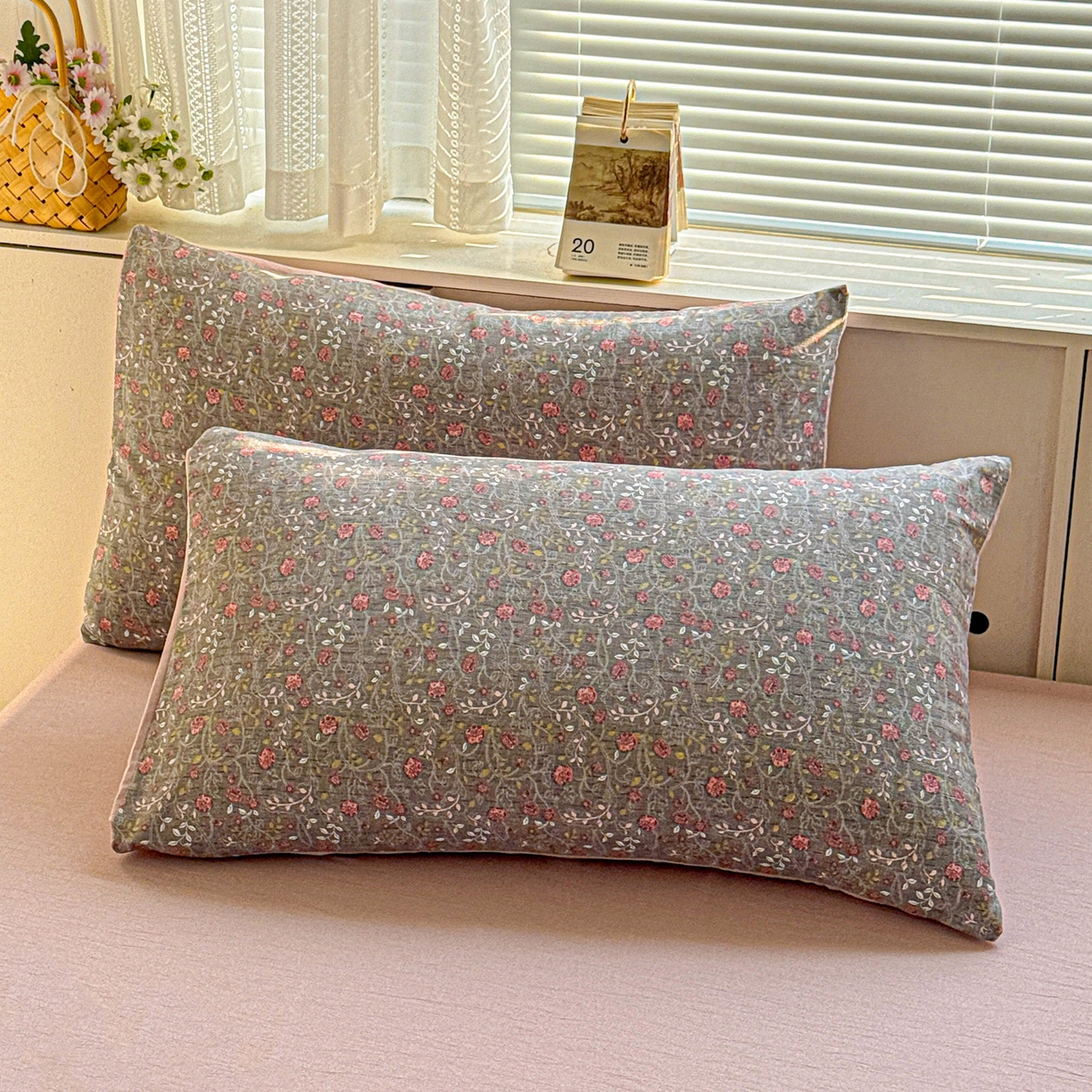 91家纺网 家纺一手货源 找家纺 名品家纺 2026新款软糯小露麻棉麻棉纱四件套 提供买家秀 玫瑰蔓语