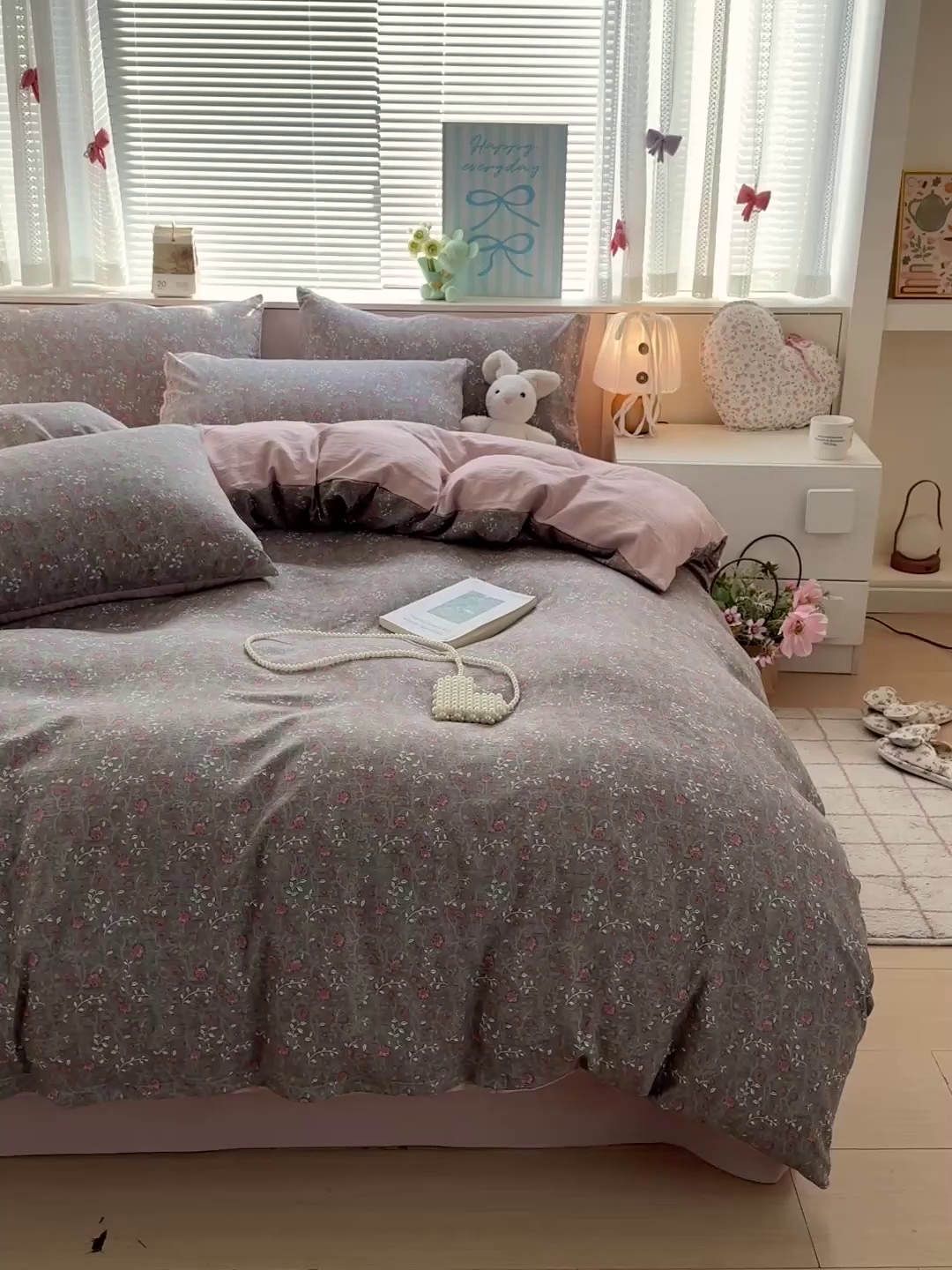 91家纺网 家纺一手货源 找家纺 名品家纺 2026新款软糯小露麻棉麻棉纱四件套 提供买家秀 玫瑰蔓语