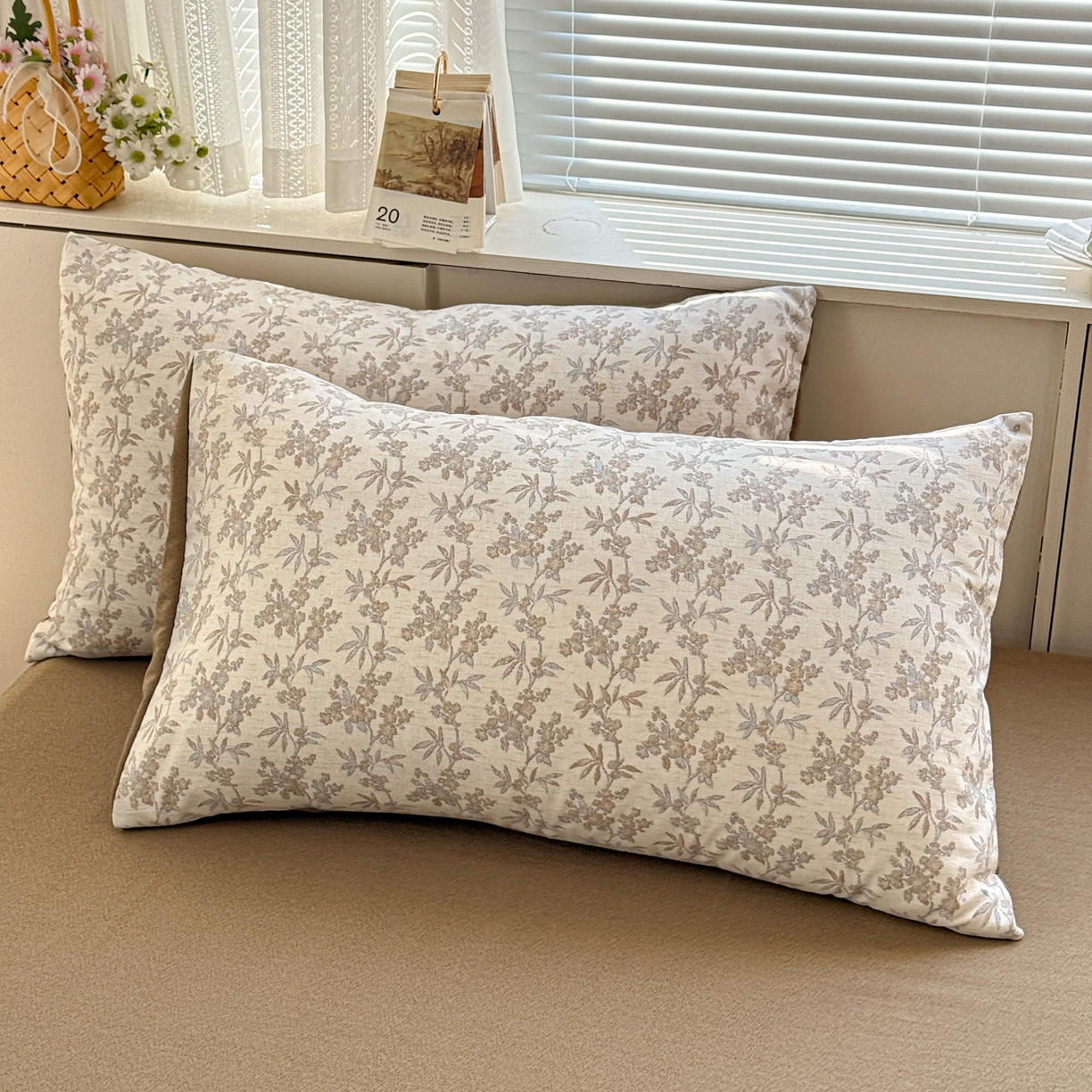 91家纺网 家纺一手货源 找家纺 名品家纺 2026新款软糯小露麻棉麻棉纱四件套 提供买家秀 暖棕花笺