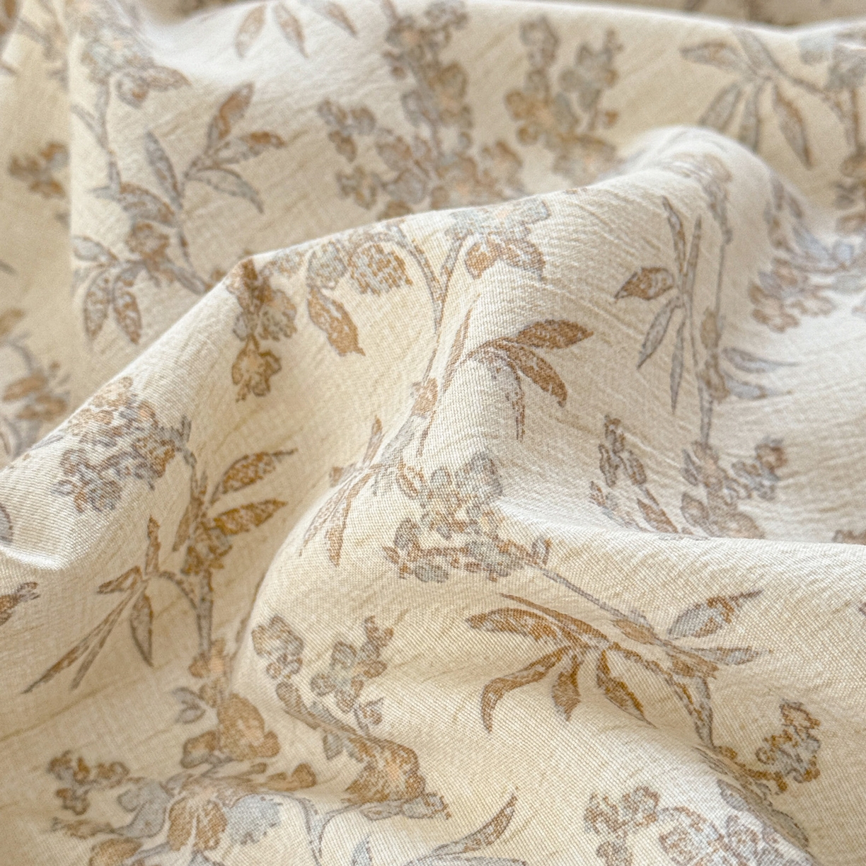 91家纺网 家纺一手货源 找家纺 名品家纺 2026新款软糯小露麻棉麻棉纱四件套 提供买家秀 暖棕花笺