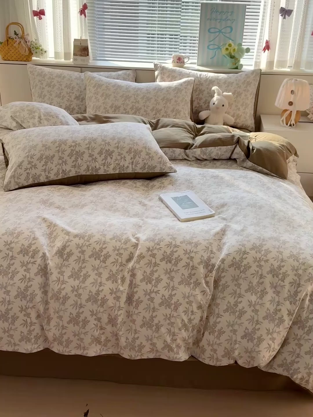 91家纺网 家纺一手货源 找家纺 名品家纺 2026新款软糯小露麻棉麻棉纱四件套 提供买家秀 暖棕花笺