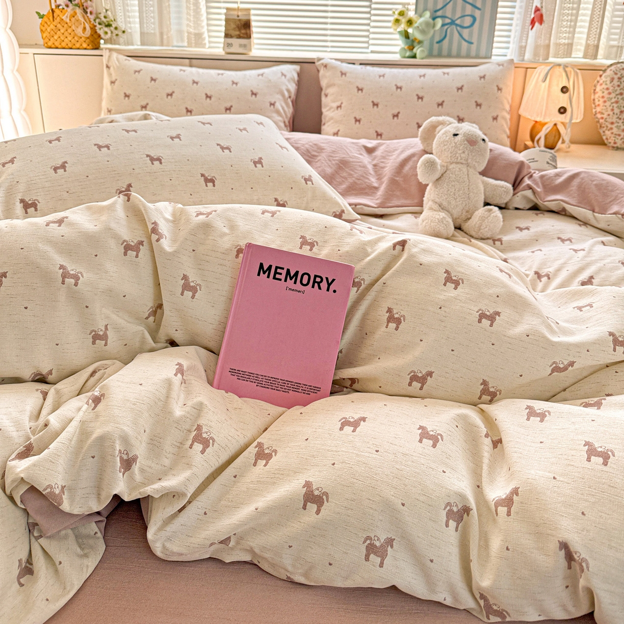 91家纺网 家纺一手货源 找家纺 名品家纺 2026新款软糯小露麻棉麻棉纱四件套 提供买家秀 奇迹小马