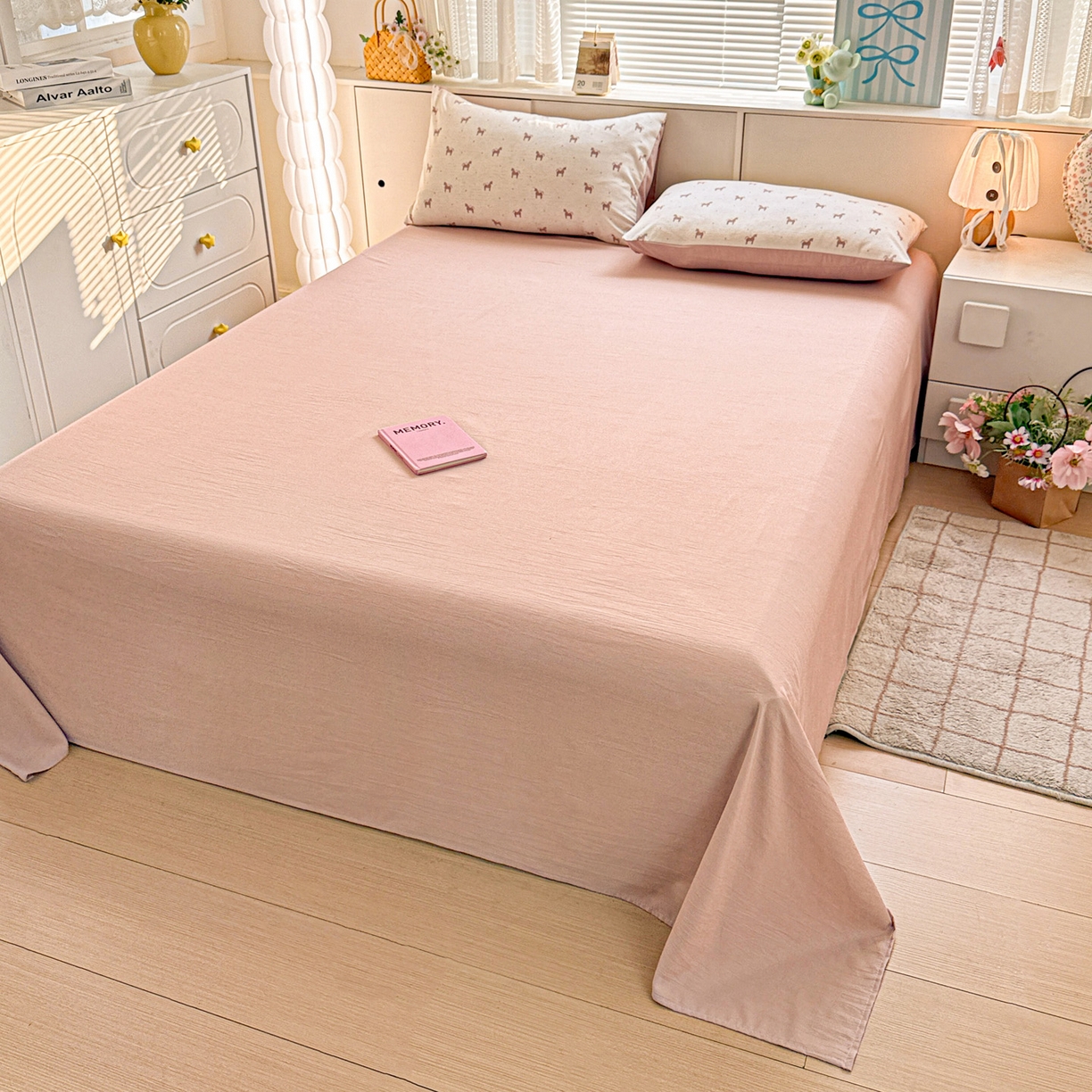 91家纺网 家纺一手货源 找家纺 名品家纺 2026新款软糯小露麻棉麻棉纱四件套 提供买家秀 奇迹小马