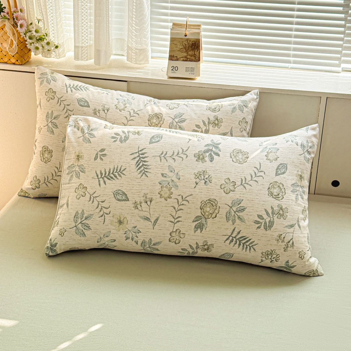 91家纺网 家纺一手货源 找家纺 名品家纺 2026新款软糯小露麻棉麻棉纱四件套 提供买家秀 浅茶花语