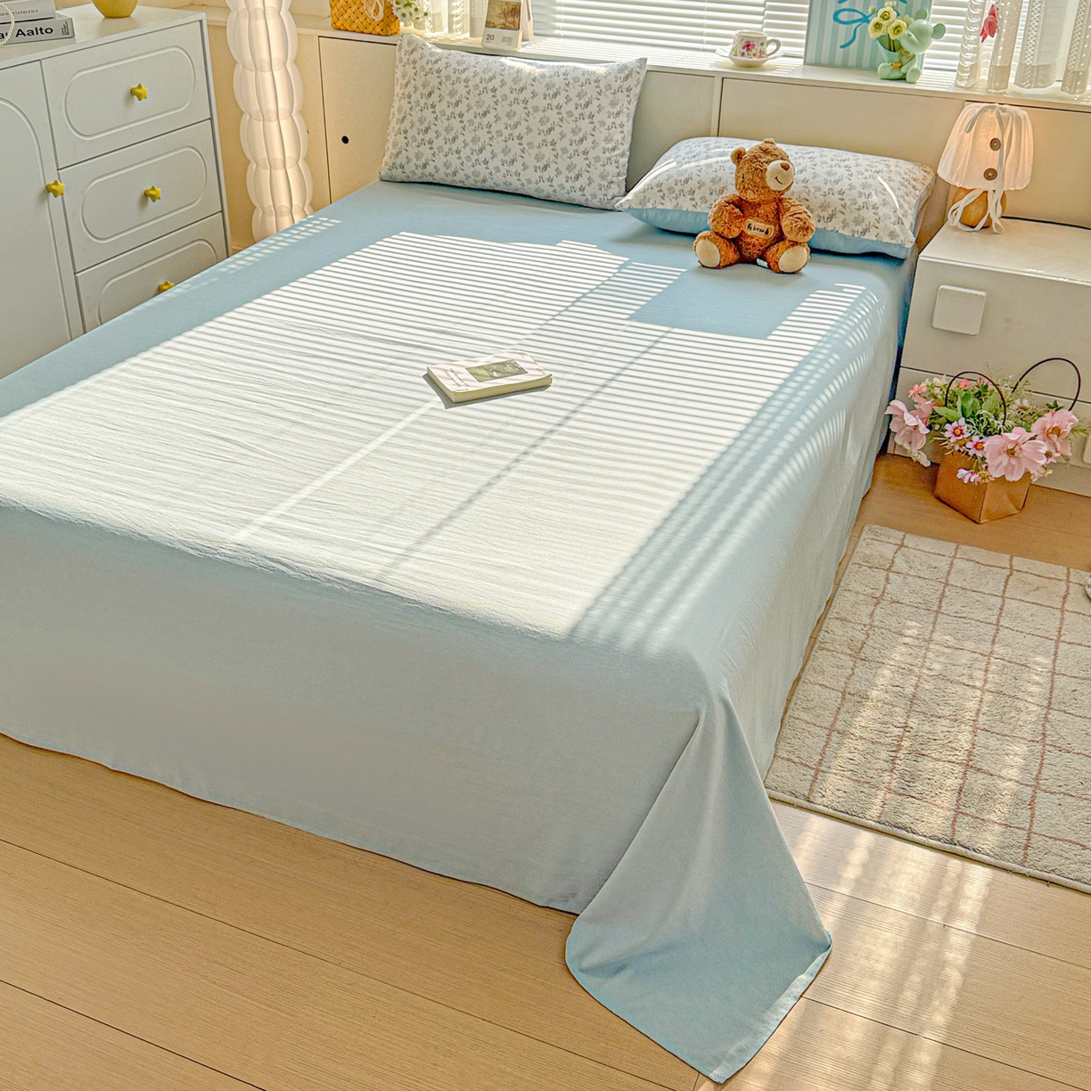 91家纺网 家纺一手货源 找家纺 名品家纺 2026新款软糯小露麻棉麻棉纱四件套 提供买家秀 青枝漫野