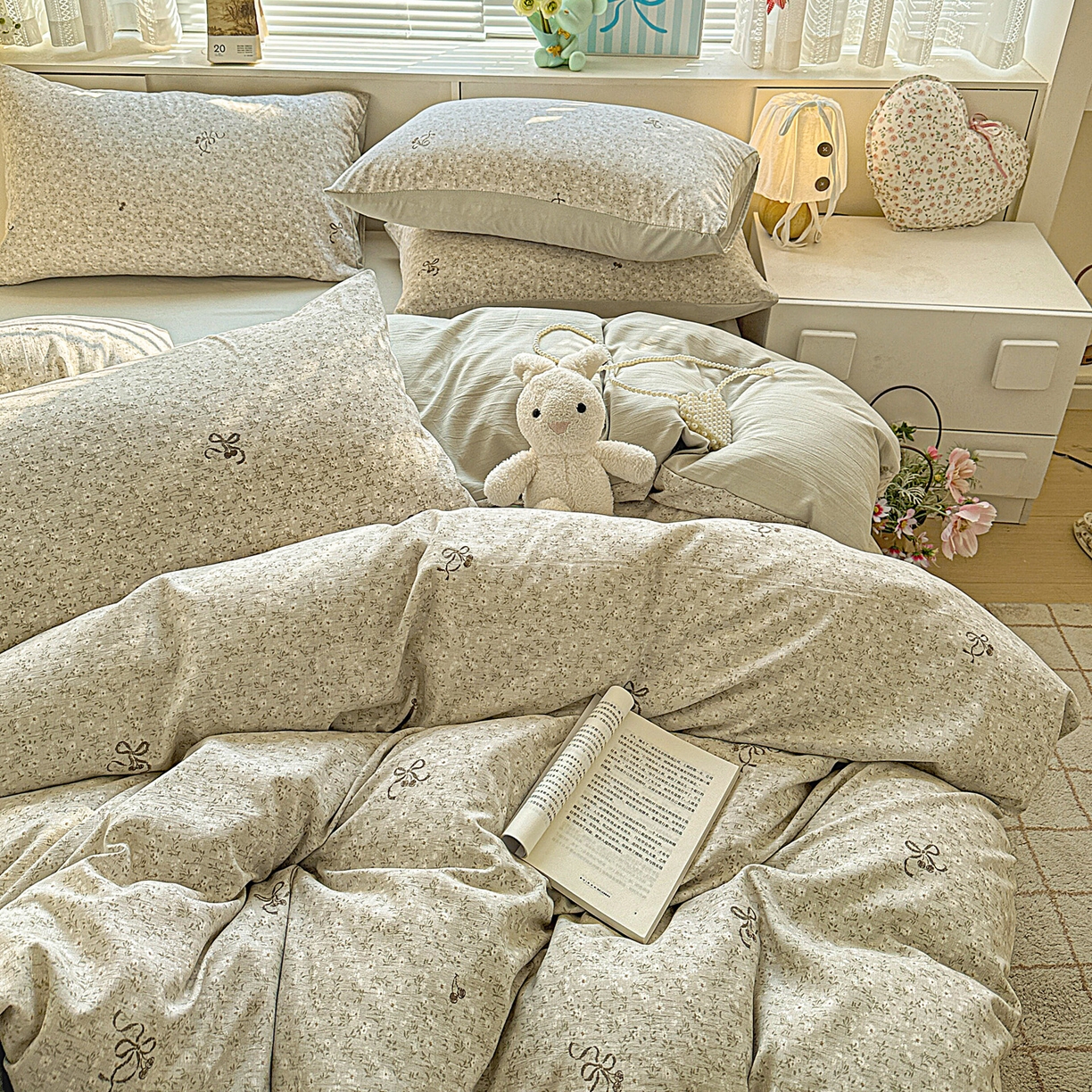 91家纺网 家纺一手货源 找家纺 名品家纺 2026新款软糯小露麻棉麻棉纱四件套 提供买家秀 小雏菊