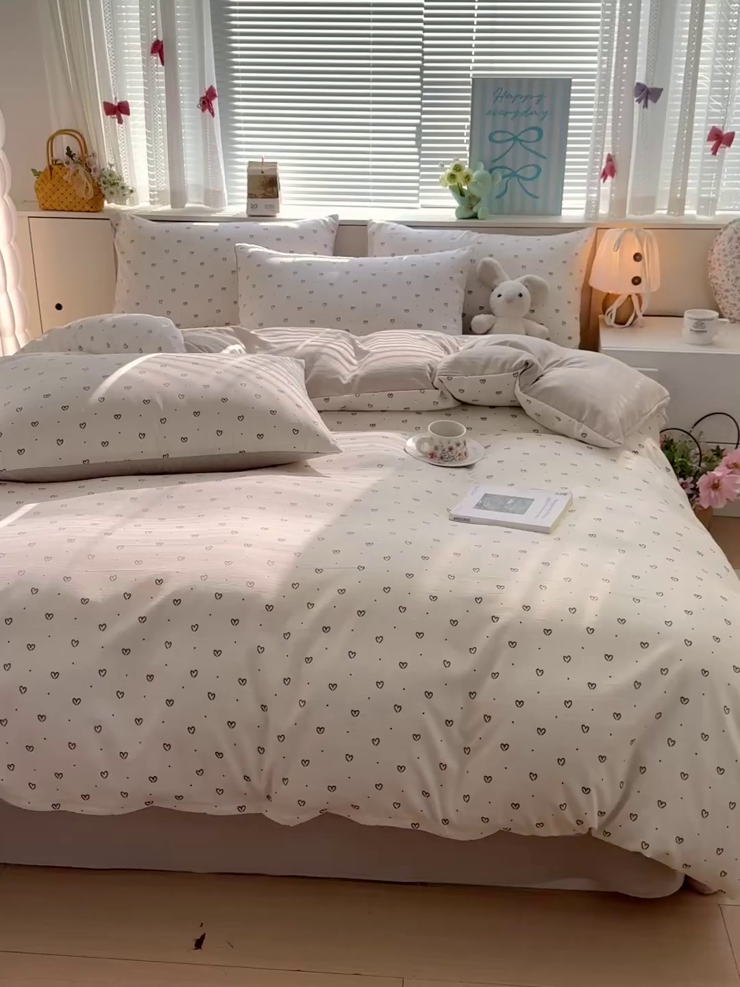 91家纺网 家纺一手货源 找家纺 名品家纺 2026新款软糯小露麻棉麻棉纱四件套 提供买家秀 心心点点