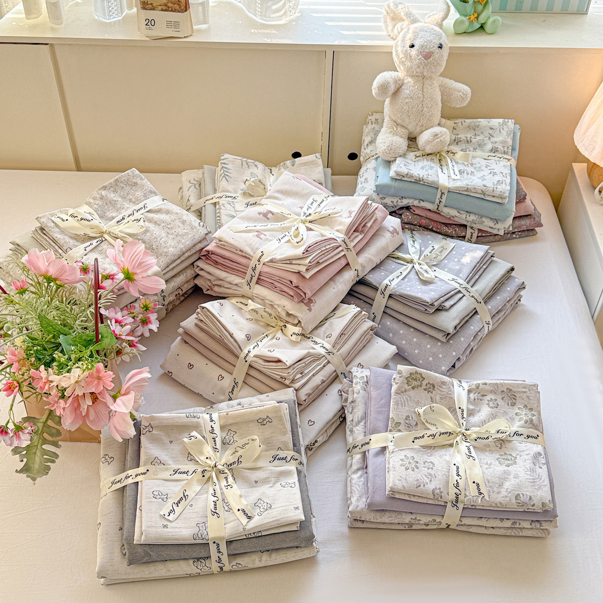 91家纺网 家纺一手货源 找家纺 名品家纺 2026新款软糯小露麻棉麻棉纱四件套 提供买家秀 组合图仅供参考不可下单