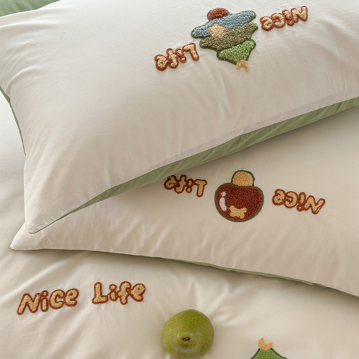 91家纺网 家纺一手货源 找家纺 （总）丽涵家纺 2026新款50S全棉纯棉水洗棉毛巾绣花四件套幸运圣诞