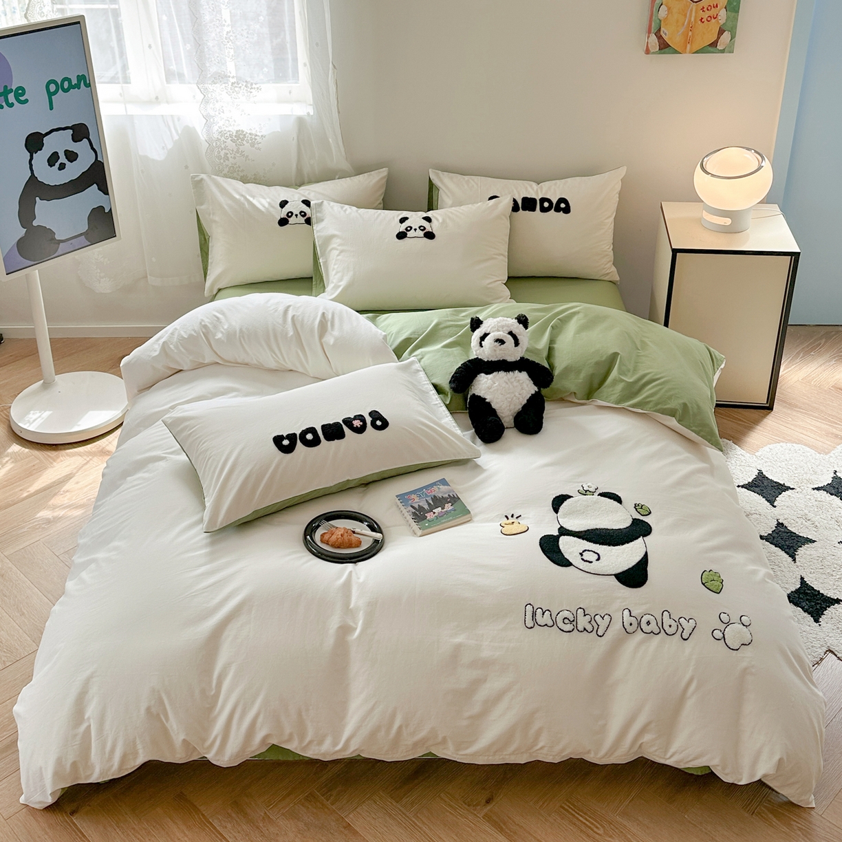 91家纺网 家纺一手货源 找家纺 （总）丽涵家纺 2026新款50S全棉纯棉水洗棉毛巾绣花四件套幸运圣诞