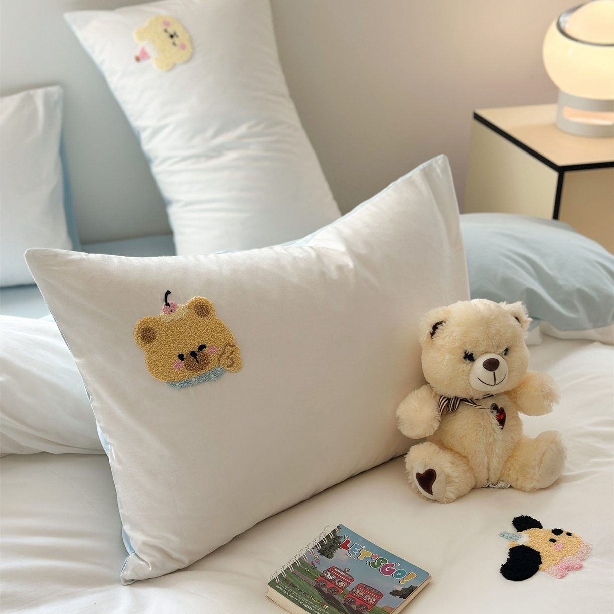 91家纺网 家纺一手货源 找家纺 丽涵家纺 2026新款50S全棉纯棉水洗棉毛巾绣花四件套幸运圣诞 动物乐园