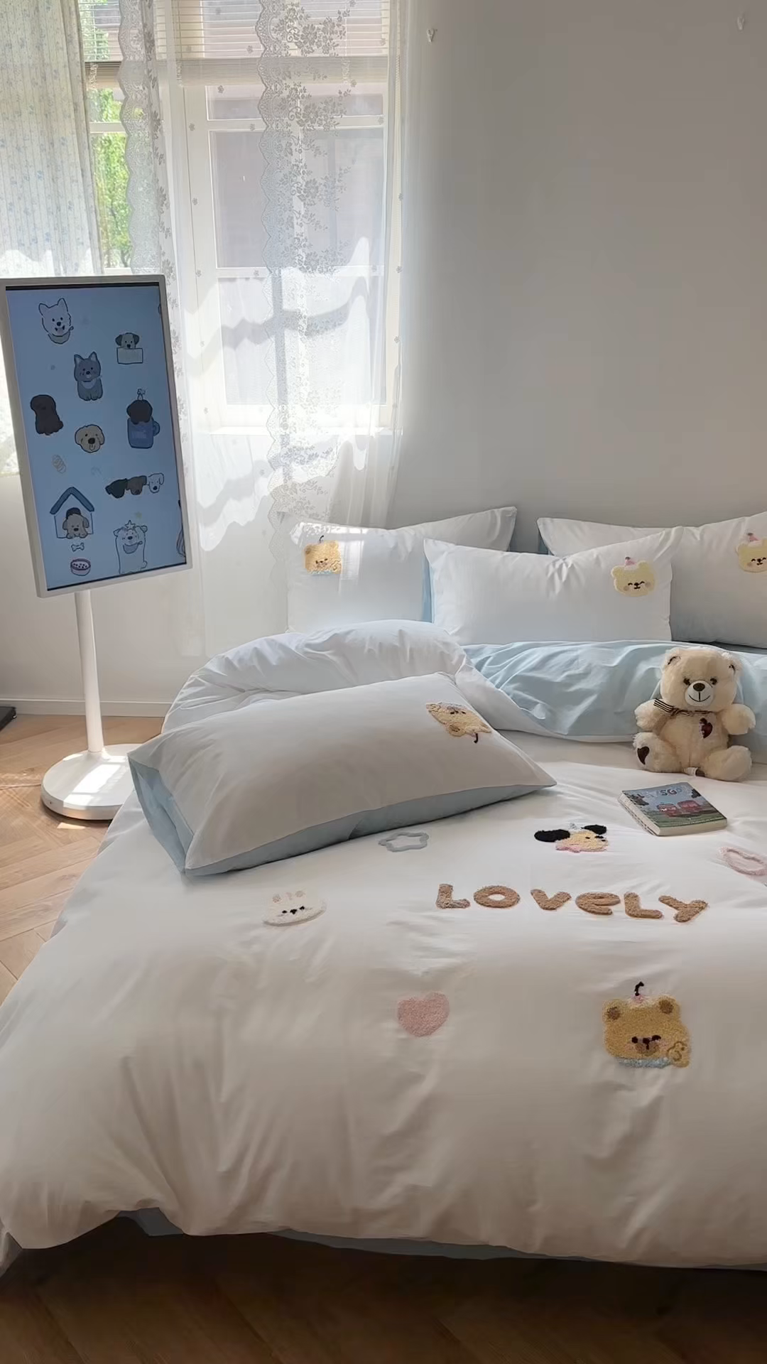 91家纺网 家纺一手货源 找家纺 丽涵家纺 2026新款50S全棉纯棉水洗棉毛巾绣花四件套幸运圣诞 动物乐园