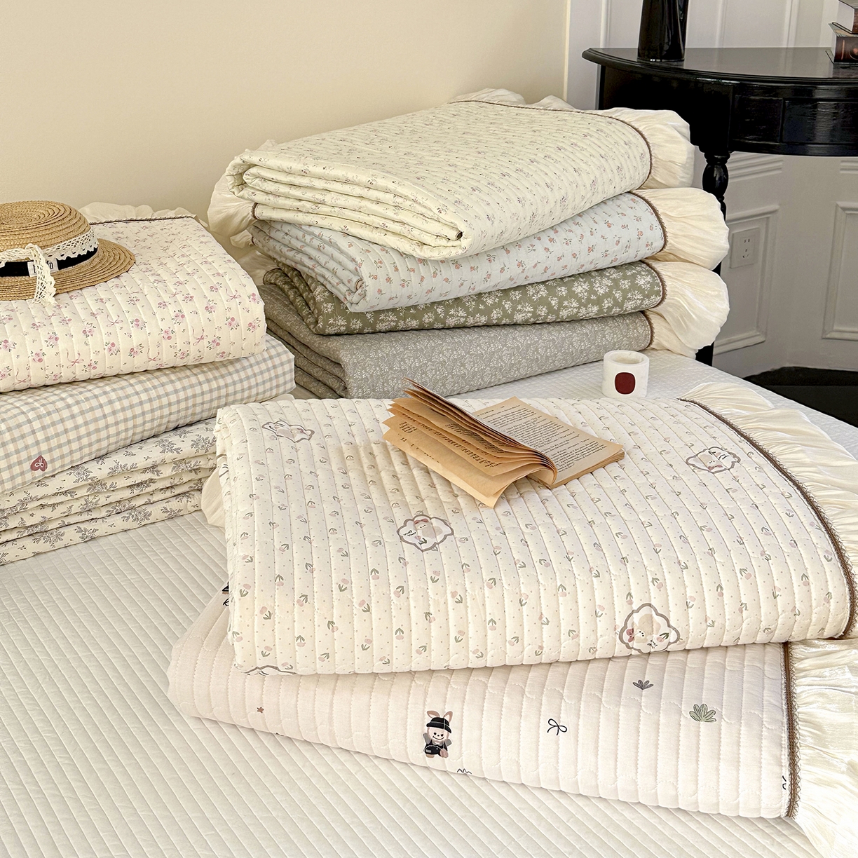 91家纺网 家纺一手货源 找家纺 美优兰 2026新款全棉13372法式花边床盖（含买家秀） 组合图