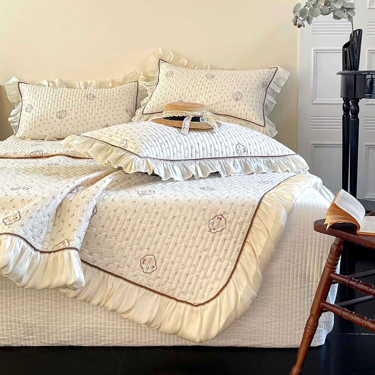 91家纺网 家纺一手货源 找家纺 美优兰 2026新款全棉13372法式花边床盖（含买家秀） 艾莎