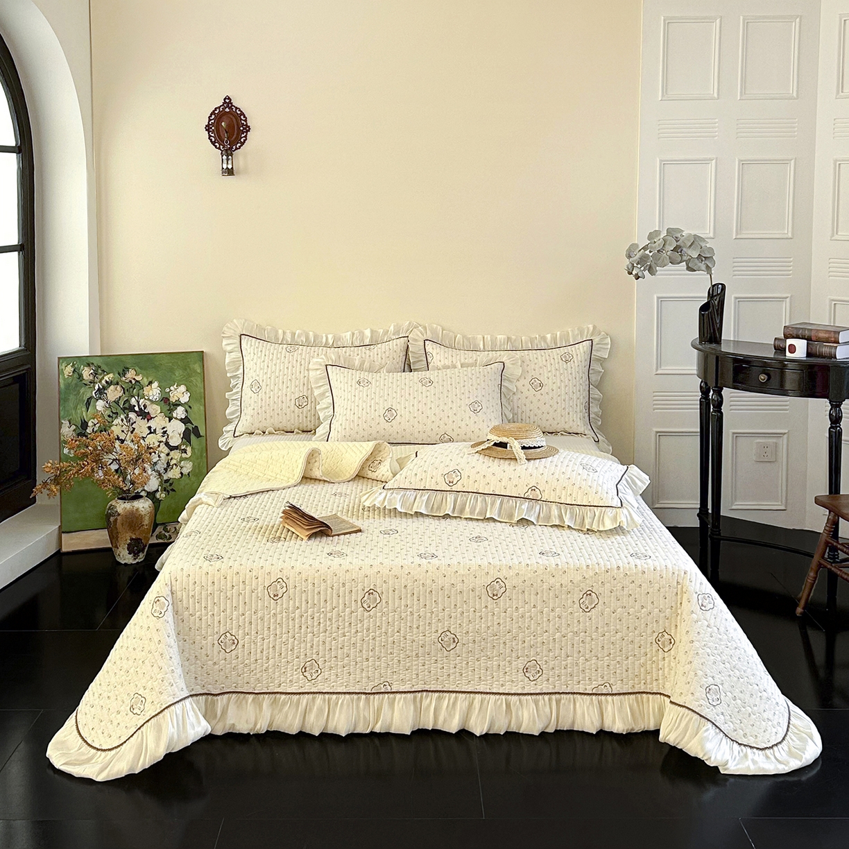 91家纺网 家纺一手货源 找家纺 美优兰 2026新款全棉13372法式花边床盖（含买家秀） 艾莎