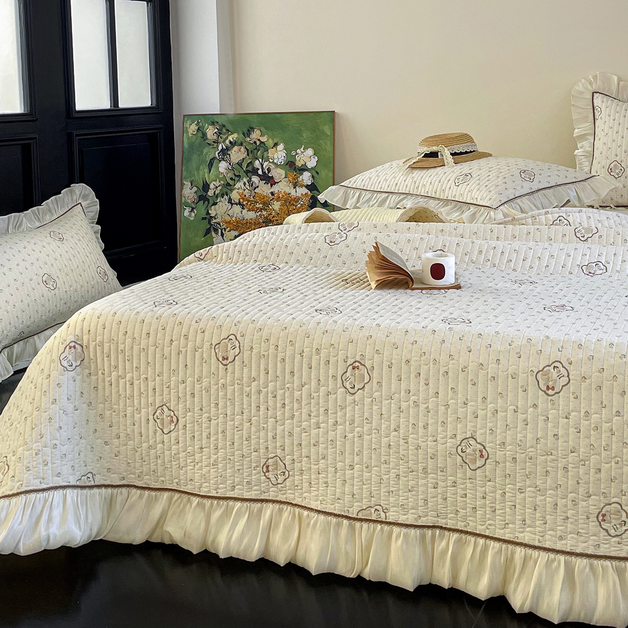 91家纺网 家纺一手货源 找家纺 美优兰 2026新款全棉13372法式花边床盖（含买家秀） 艾莎