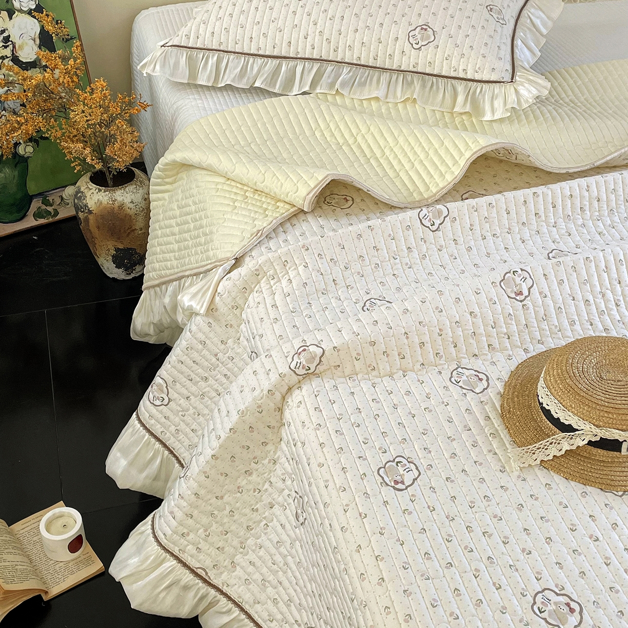 91家纺网 家纺一手货源 找家纺 美优兰 2026新款全棉13372法式花边床盖（含买家秀） 艾莎