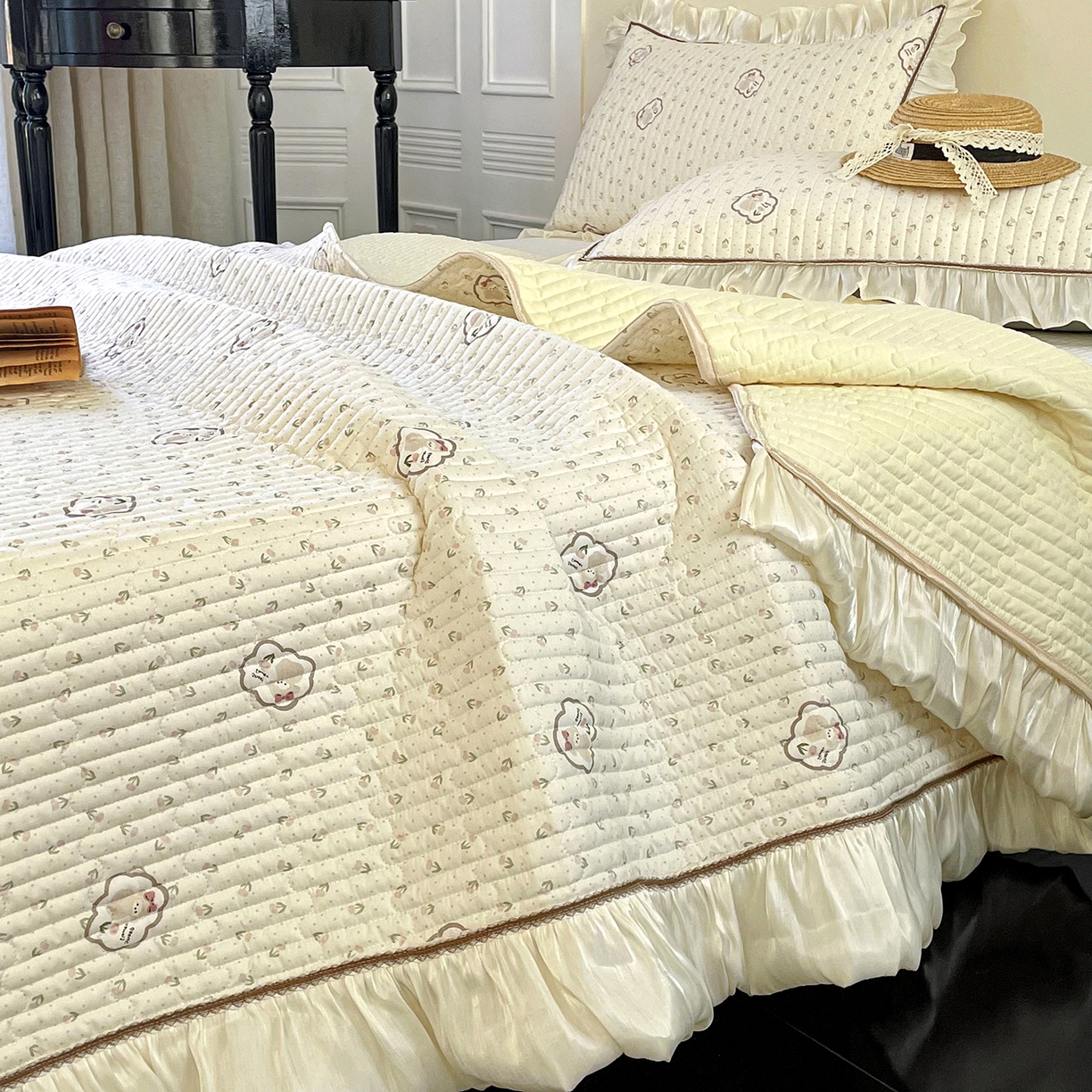 91家纺网 家纺一手货源 找家纺 美优兰 2026新款全棉13372法式花边床盖（含买家秀） 艾莎