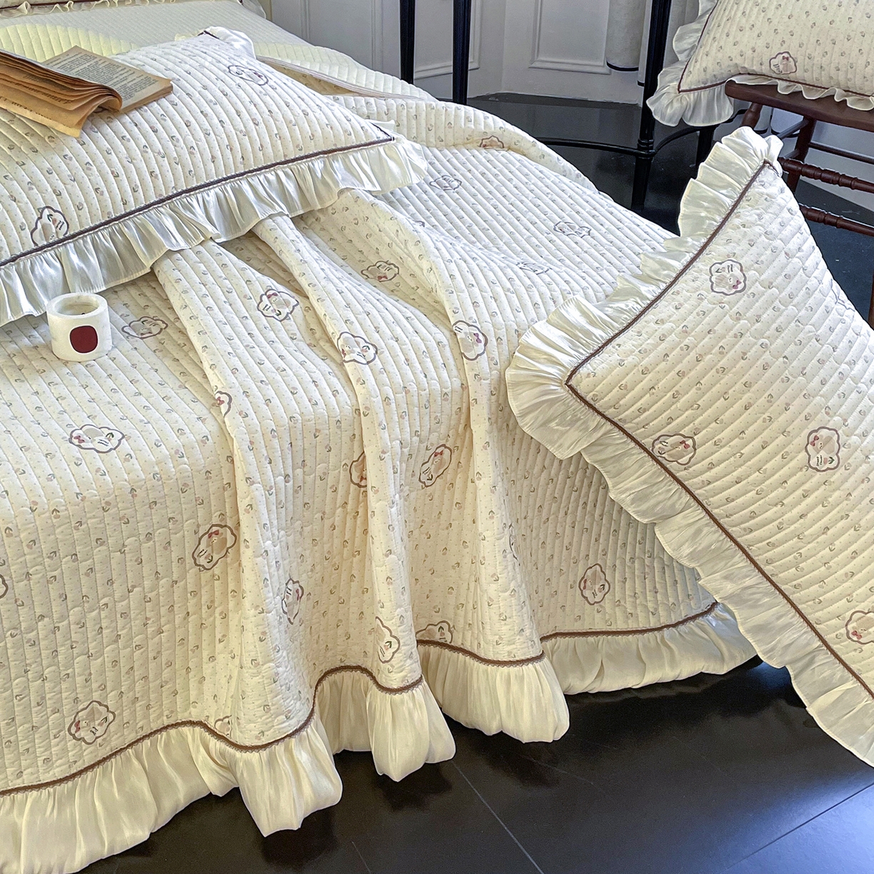 91家纺网 家纺一手货源 找家纺 美优兰 2026新款全棉13372法式花边床盖（含买家秀） 艾莎