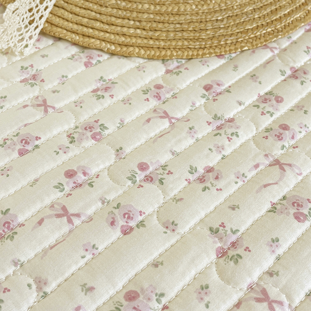 91家纺网 家纺一手货源 找家纺 美优兰 2026新款全棉13372法式花边床盖（含买家秀） 蝶舞