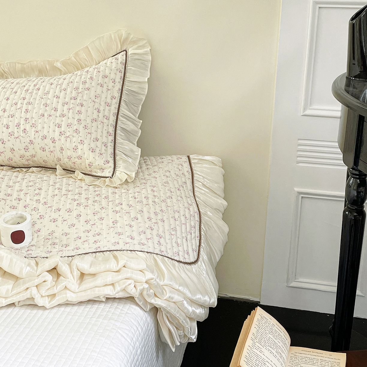 91家纺网 家纺一手货源 找家纺 美优兰 2026新款全棉13372法式花边床盖（含买家秀） 蝶舞