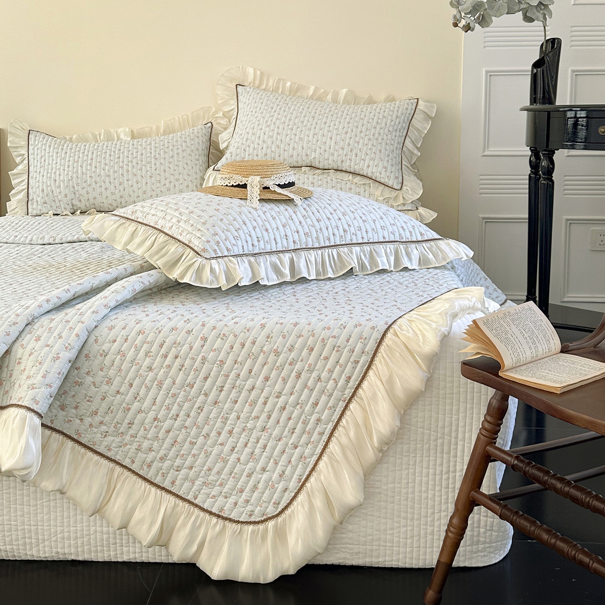 91家纺网 家纺一手货源 找家纺 美优兰 2026新款全棉13372法式花边床盖（含买家秀） 风铃