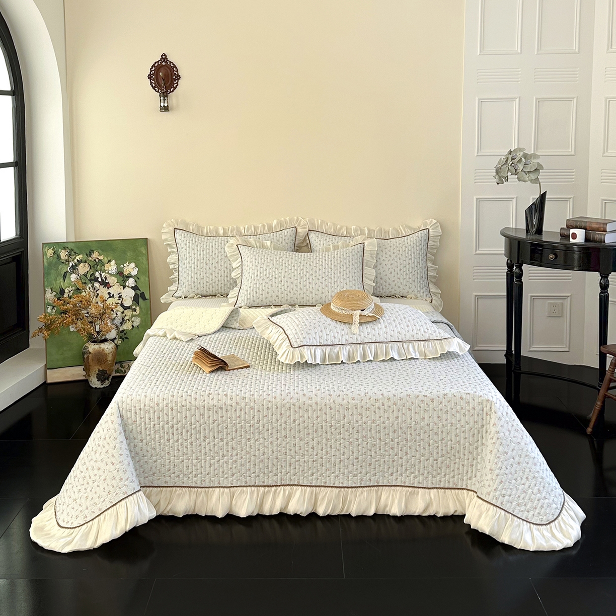 91家纺网 家纺一手货源 找家纺 美优兰 2026新款全棉13372法式花边床盖（含买家秀） 风铃