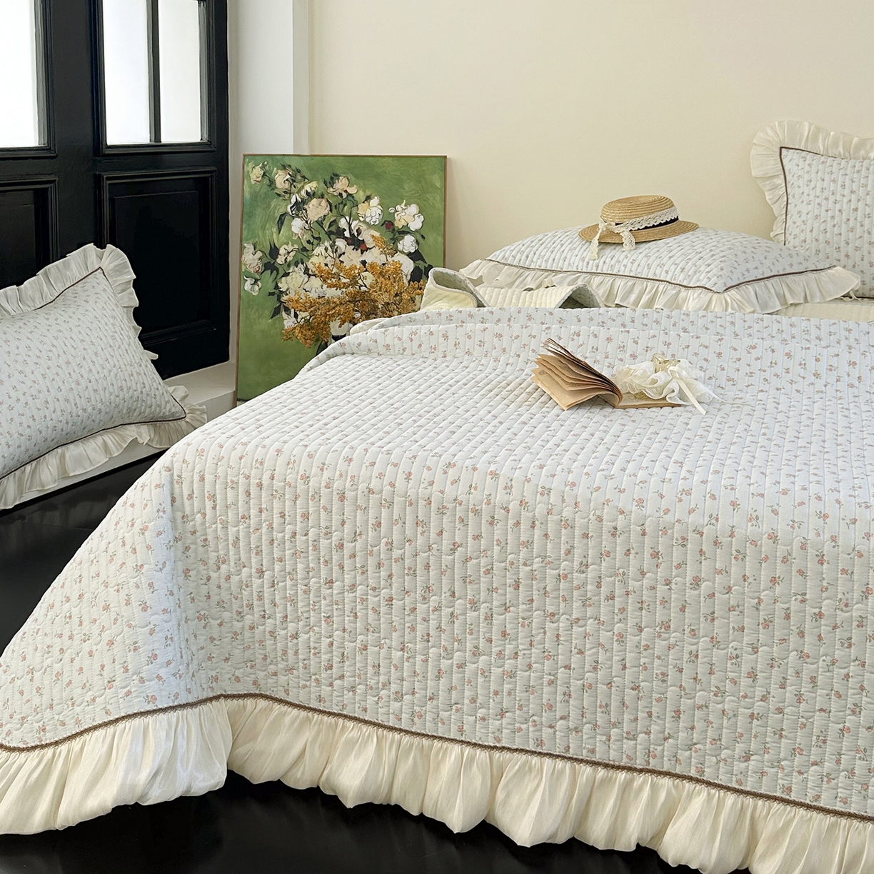 91家纺网 家纺一手货源 找家纺 美优兰 2026新款全棉13372法式花边床盖（含买家秀） 风铃