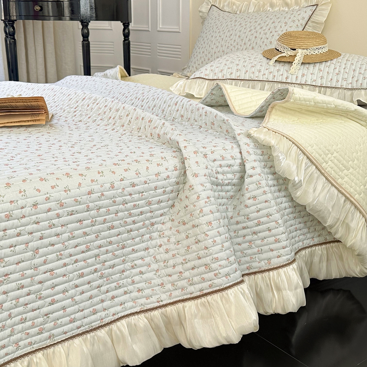 91家纺网 家纺一手货源 找家纺 美优兰 2026新款全棉13372法式花边床盖（含买家秀） 风铃