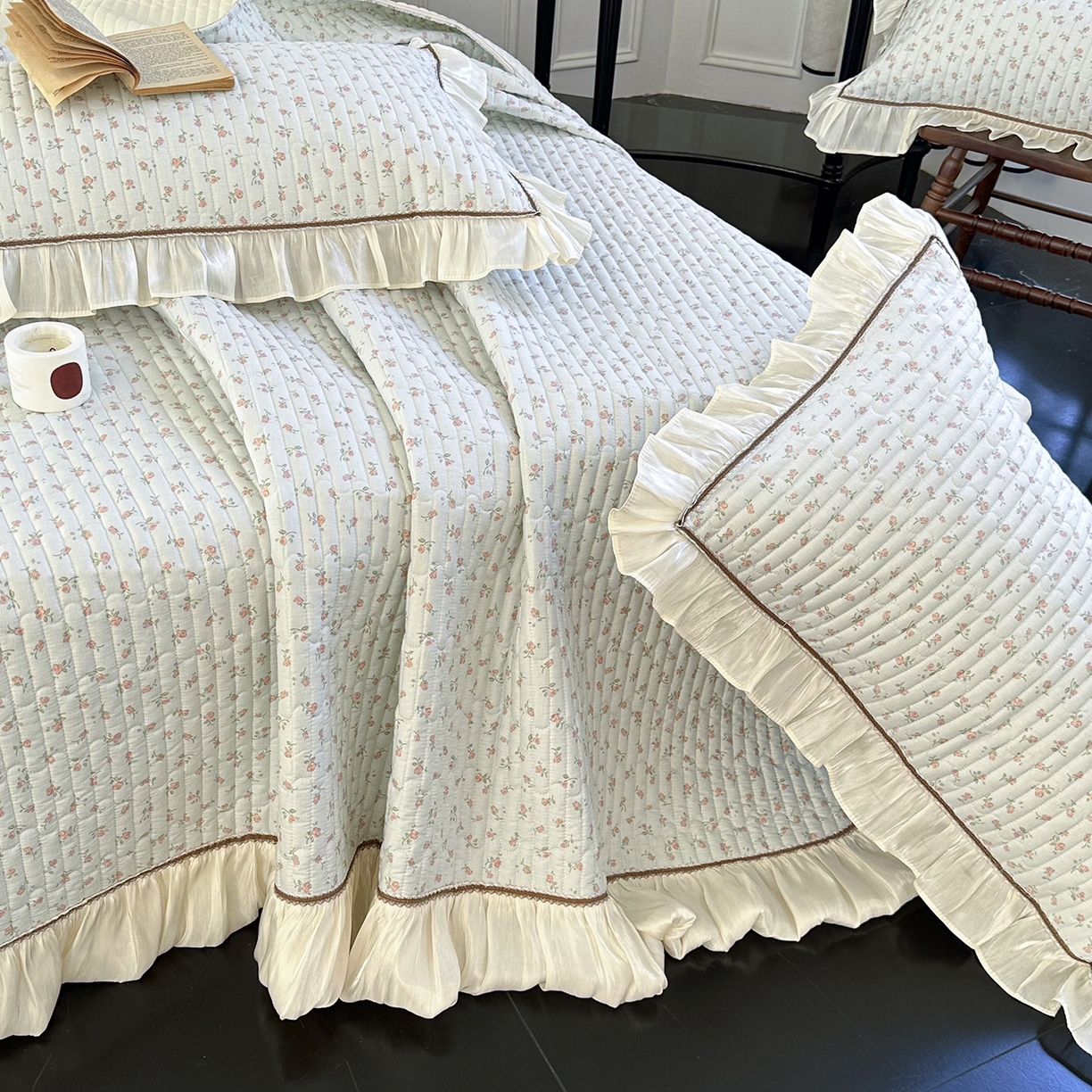 91家纺网 家纺一手货源 找家纺 美优兰 2026新款全棉13372法式花边床盖（含买家秀） 风铃