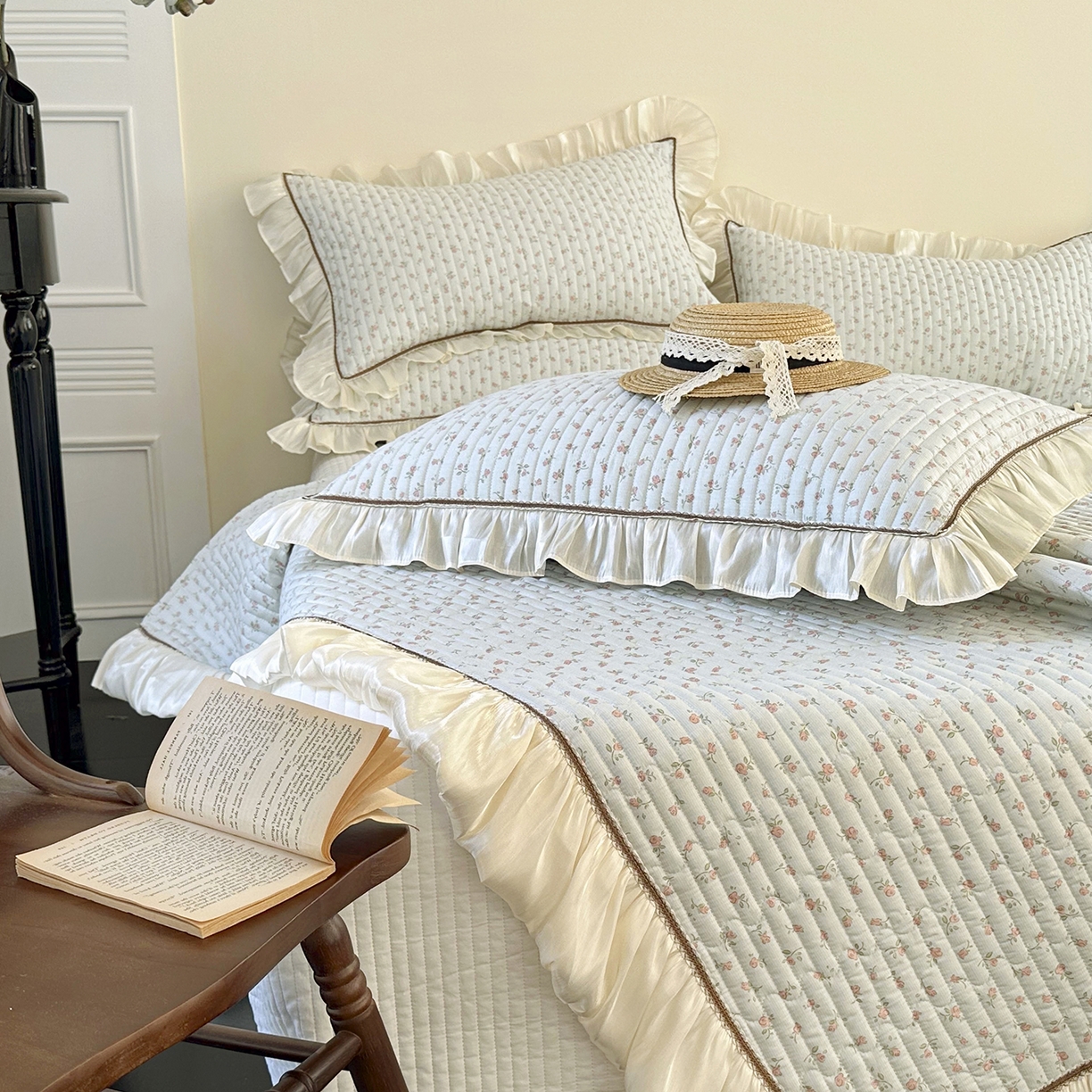 91家纺网 家纺一手货源 找家纺 美优兰 2026新款全棉13372法式花边床盖（含买家秀） 风铃