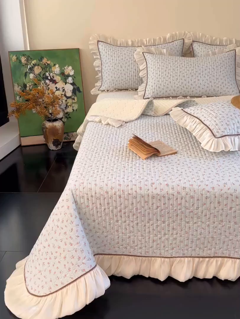 91家纺网 家纺一手货源 找家纺 美优兰 2026新款全棉13372法式花边床盖（含买家秀） 风铃