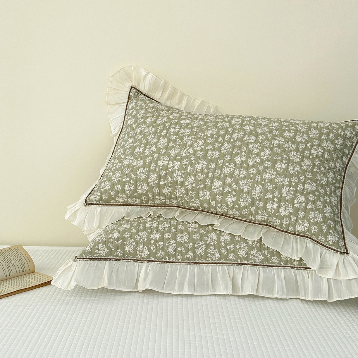 91家纺网 家纺一手货源 找家纺 美优兰 2026新款全棉13372法式花边床盖（含买家秀） 青棠