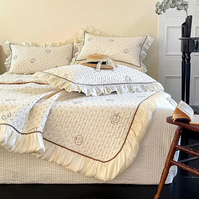 91家纺网 家纺一手货源 找家纺 （总）美优兰 2026新款全棉13372法式花边床盖（含买家秀）