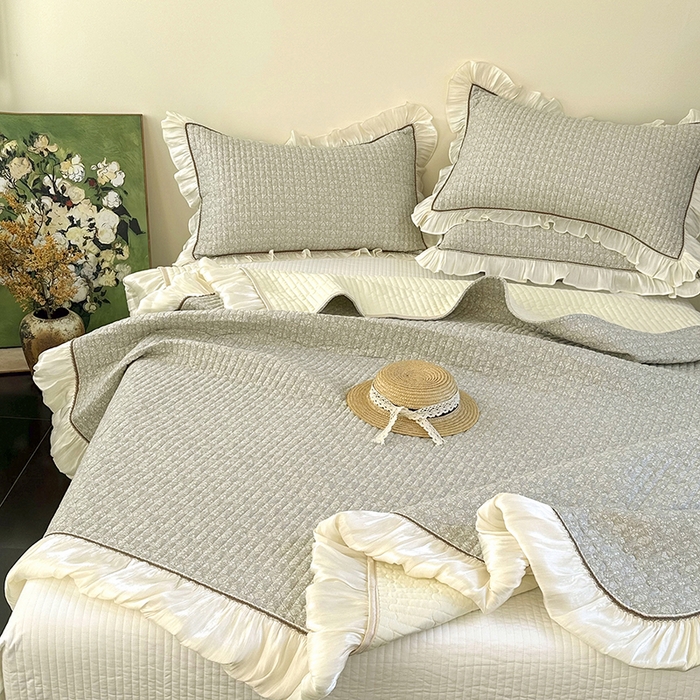 91家纺网 家纺一手货源 找家纺 （总）美优兰 2026新款全棉13372法式花边床盖（含买家秀）