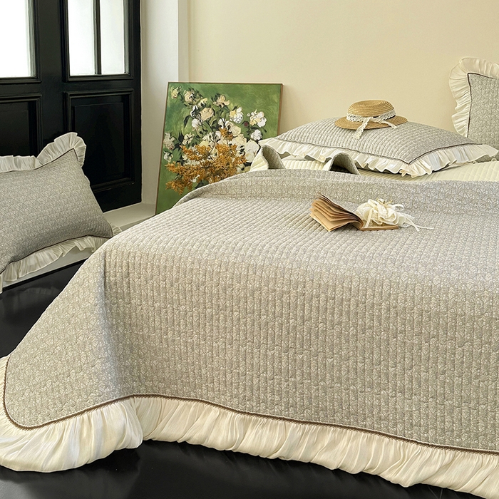 91家纺网 家纺一手货源 找家纺 （总）美优兰 2026新款全棉13372法式花边床盖（含买家秀）