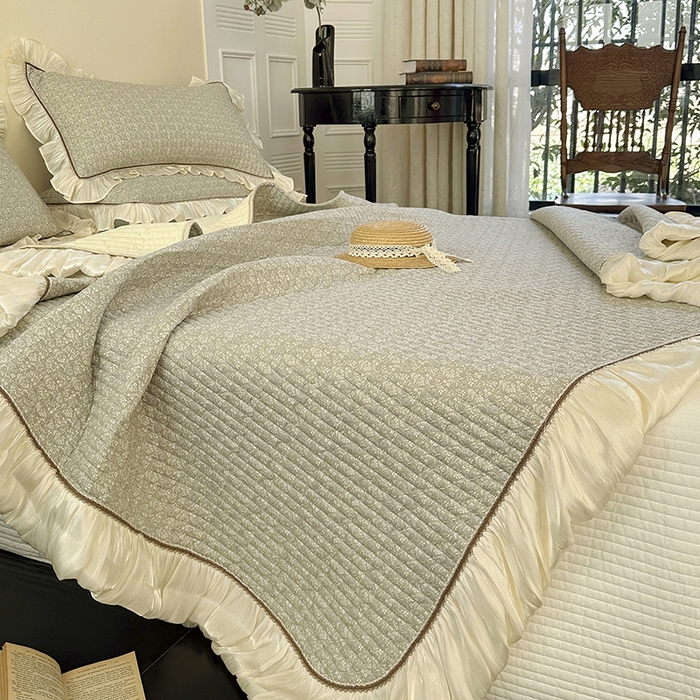 91家纺网 家纺一手货源 找家纺 （总）美优兰 2026新款全棉13372法式花边床盖（含买家秀）