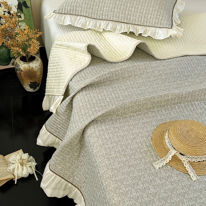 91家纺网 家纺一手货源 找家纺 （总）美优兰 2026新款全棉13372法式花边床盖（含买家秀）