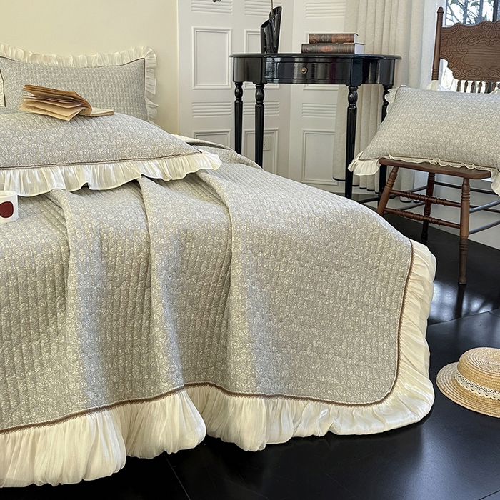 91家纺网 家纺一手货源 找家纺 （总）美优兰 2026新款全棉13372法式花边床盖（含买家秀）