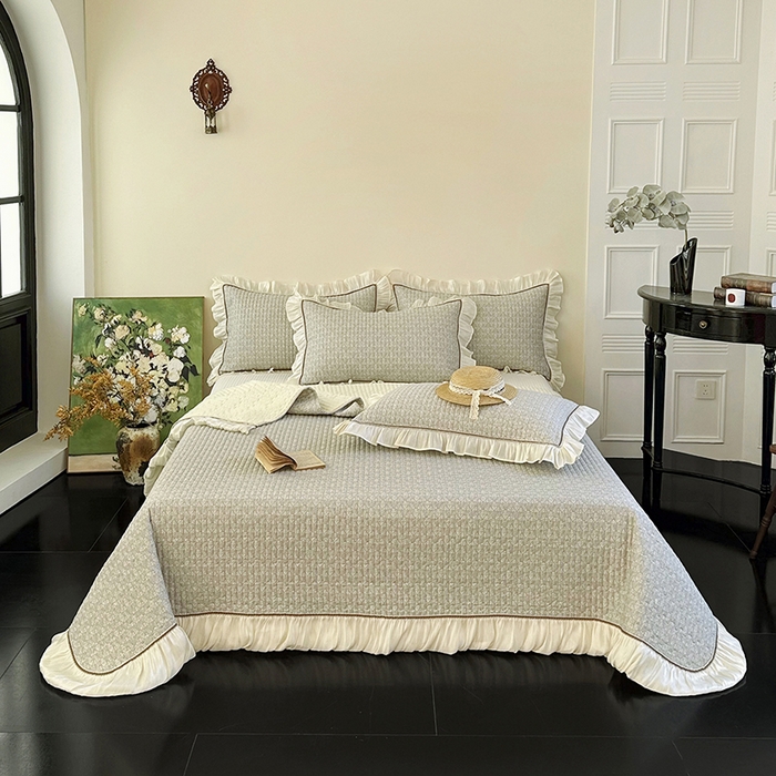 91家纺网 家纺一手货源 找家纺 （总）美优兰 2026新款全棉13372法式花边床盖（含买家秀）