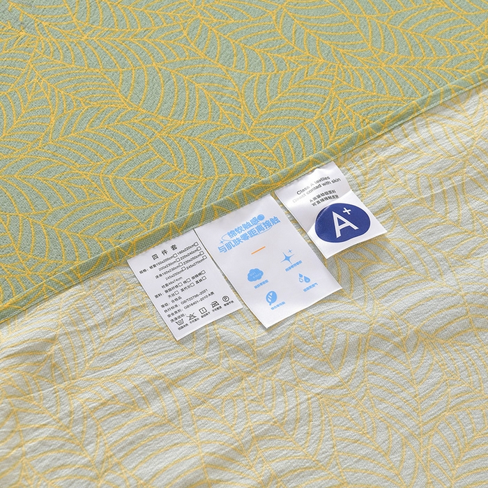 91家纺网 家纺一手货源 找家纺 大元 2026新款亲肤水洗棉双层纱提花四件套 春暖花开