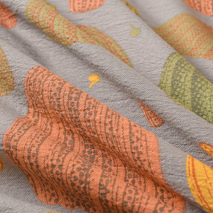 91家纺网 家纺一手货源 找家纺 大元 2026新款亲肤水洗棉双层纱提花四件套 多彩南瓜