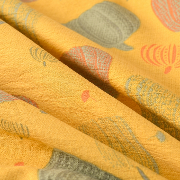 91家纺网 家纺一手货源 找家纺 大元 2026新款亲肤水洗棉双层纱提花四件套 多彩南瓜