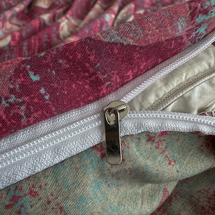 91家纺网 家纺一手货源 找家纺 大元 2026新款亲肤水洗棉双层纱提花四件套 花开富贵-红