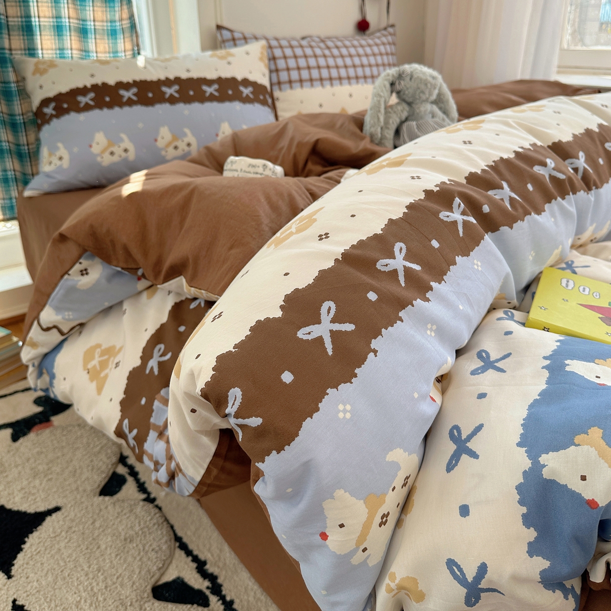 91家纺网 家纺一手货源 找家纺 （总）瑞莱 2025新款A类200克高克重秋冬印花牛奶绒四件套-卡通系列