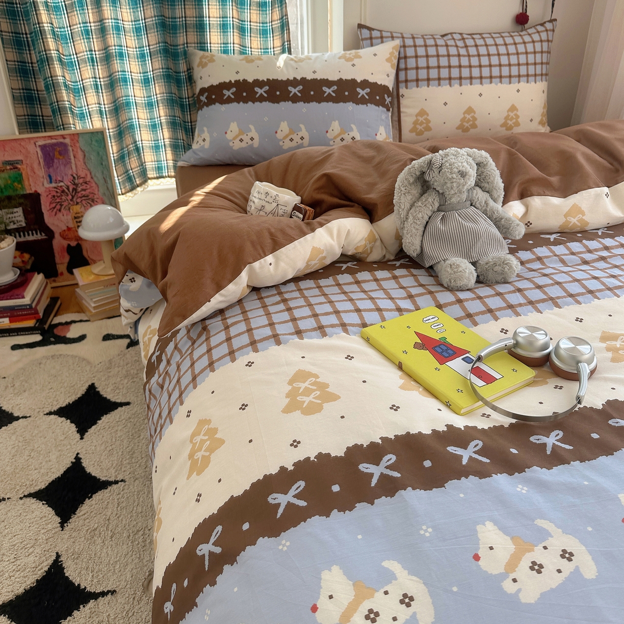 91家纺网 家纺一手货源 找家纺 瑞莱 2026新款全棉印花单被套系列 费尔岛小狗