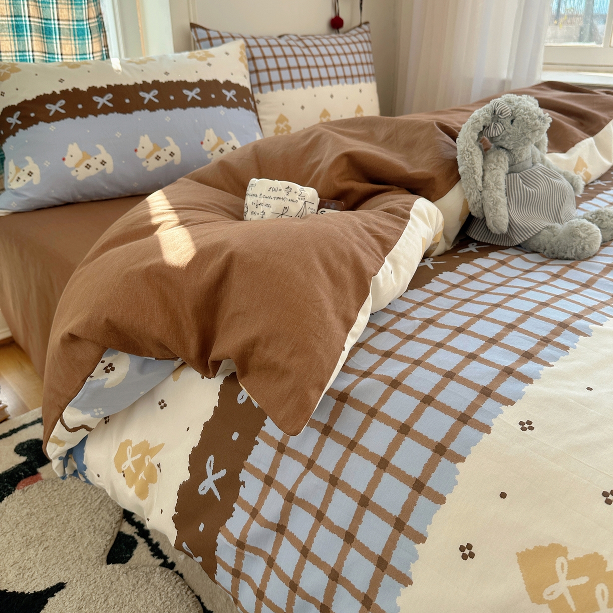 91家纺网 家纺一手货源 找家纺 瑞莱 2026新款全棉印花单被套系列 费尔岛小狗