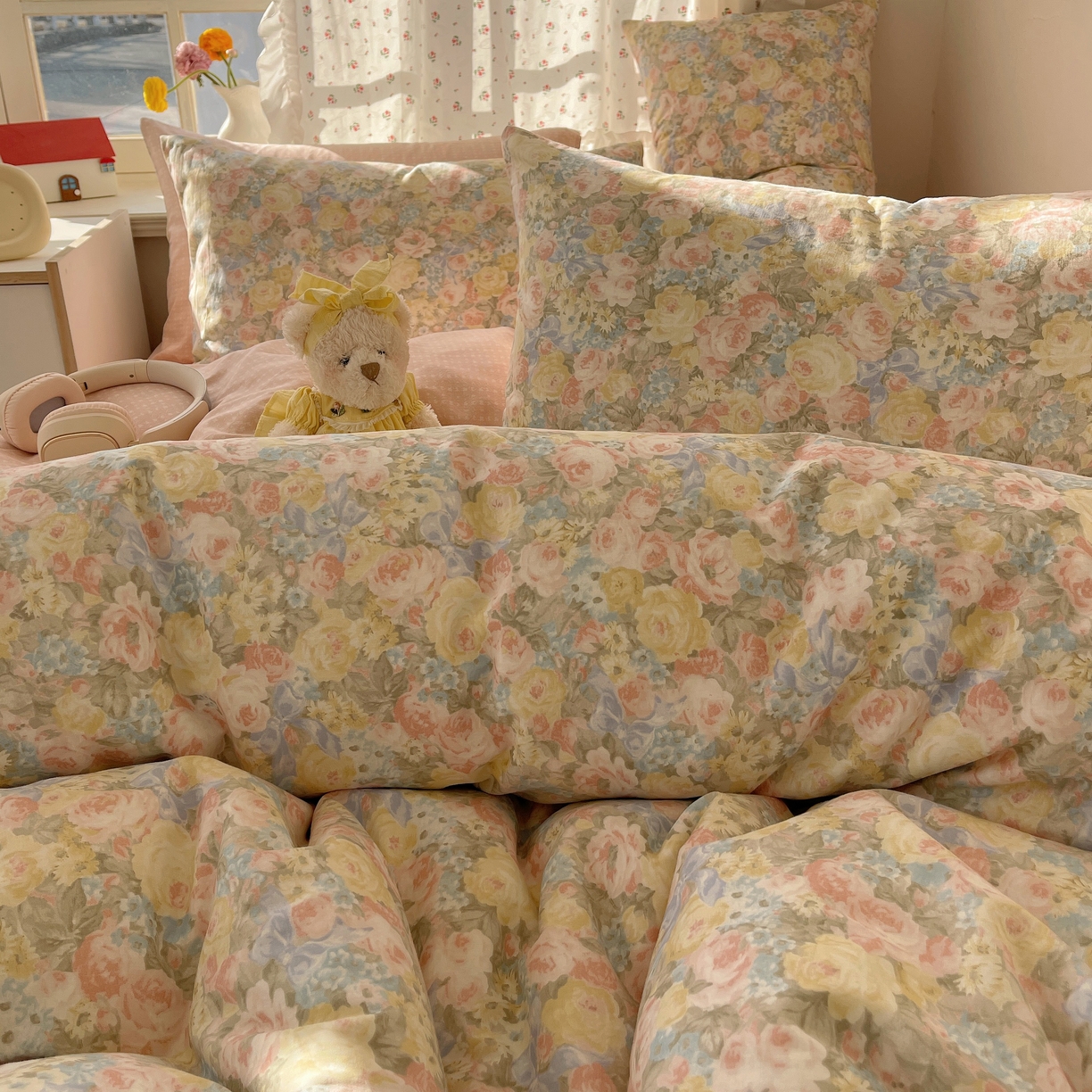 91家纺网 家纺一手货源 找家纺 瑞莱 2026新款全棉印花单被套系列 花海油画