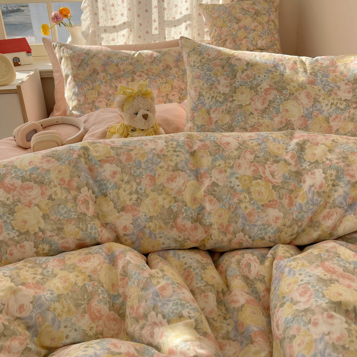 91家纺网 家纺一手货源 找家纺 瑞莱 2026新款全棉印花单被套系列 花海油画